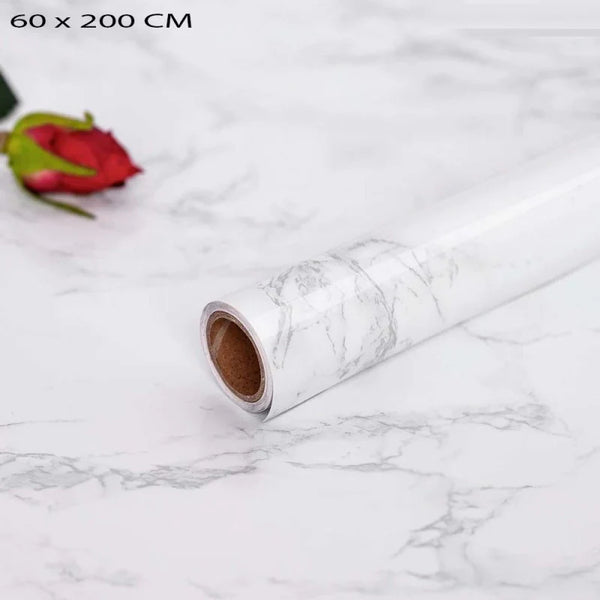 3D White Marble Self Adhesive Sheet 60 X 200cm