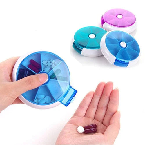 Plastic Pill Storage Organizer - Pills Round Case Box For Traveling detail view