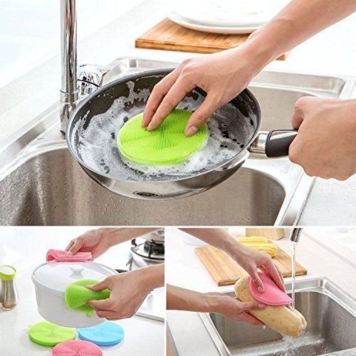 2 Pcs Silicone Sponge Dish Washing detail view