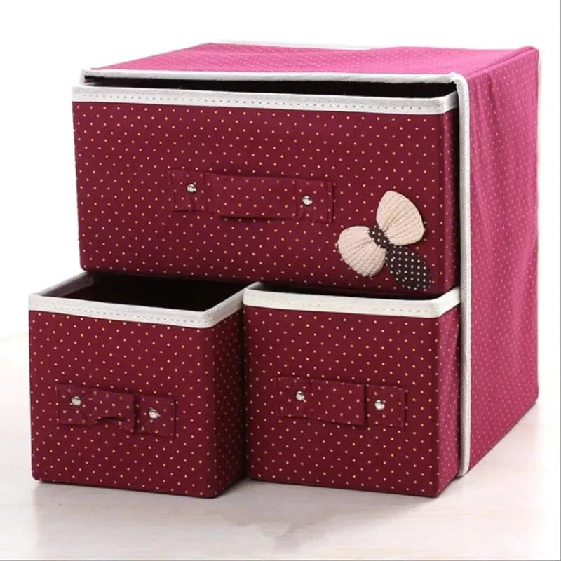 3 Drawer Fabric Folding Storage Organizer detail view